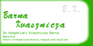 barna kvasznicza business card